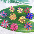 Hand-made Printed Double Flower Tiare Hair Pick